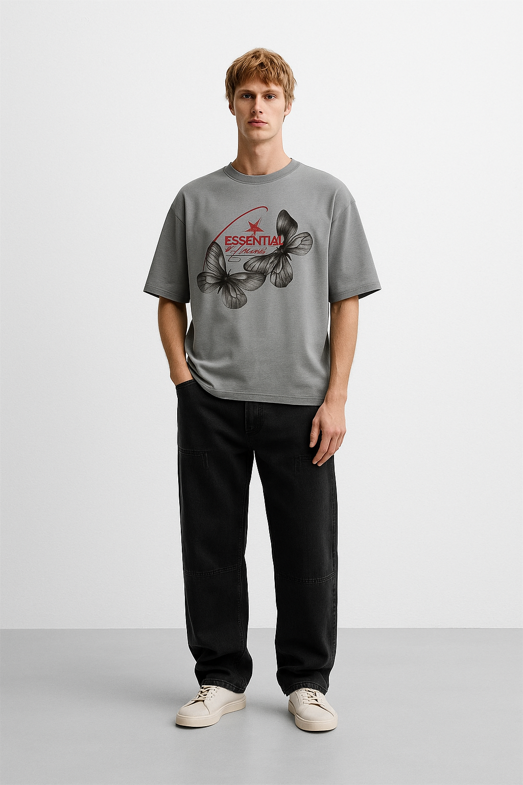 Essentials of Leisure Oversized Tee – Grey