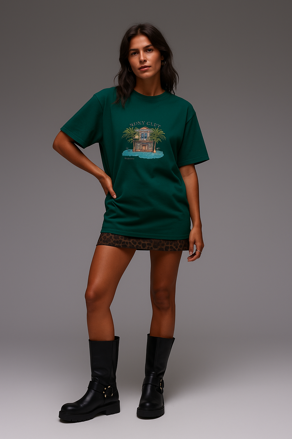 The Boxy Club Coastal Retreat Oversized Emrald Green T-shirt