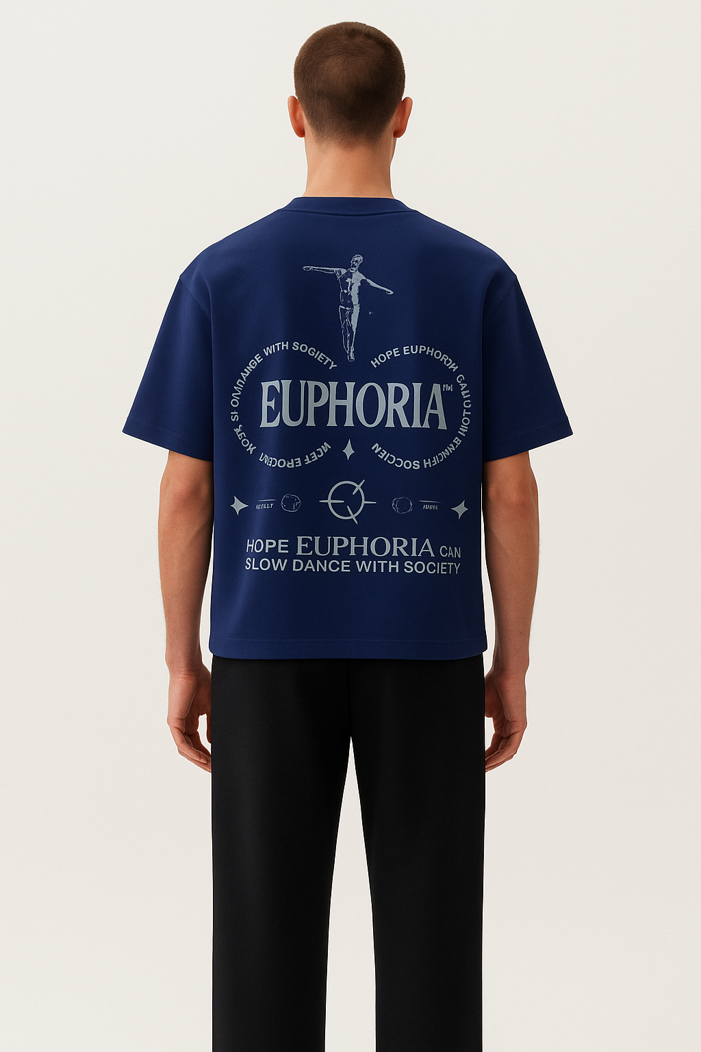Euphoria Navy Blue Oversized Tee