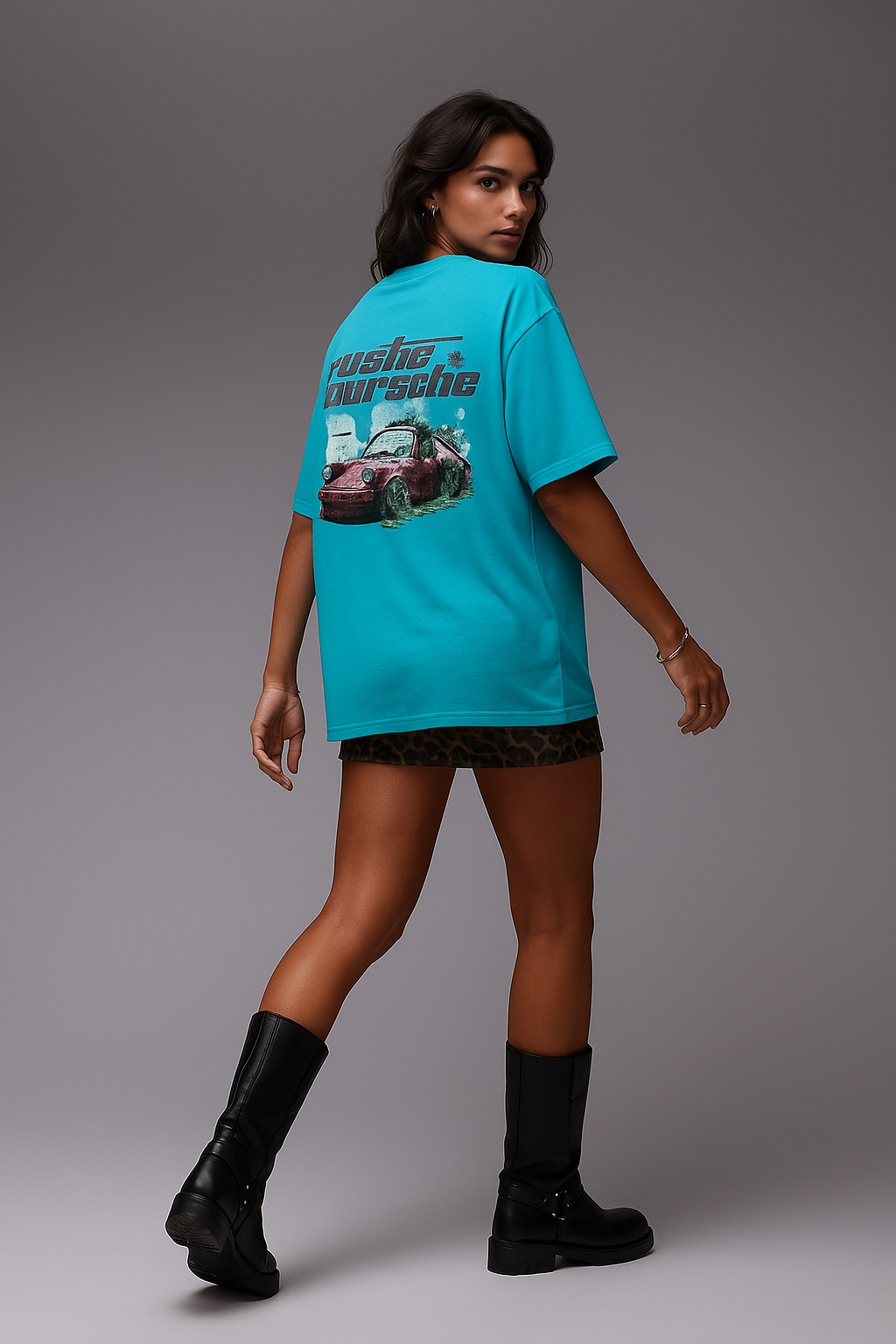 Aqua Blue Impact Oversized Tee