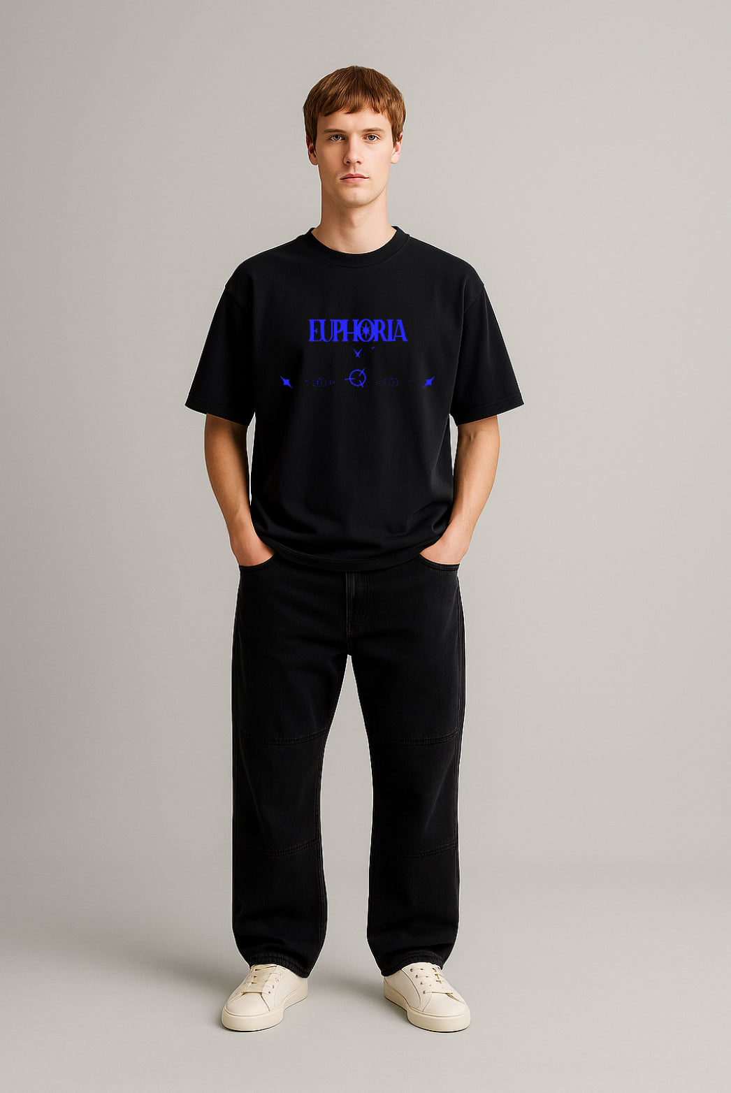 Euphoria Black Oversized Tee