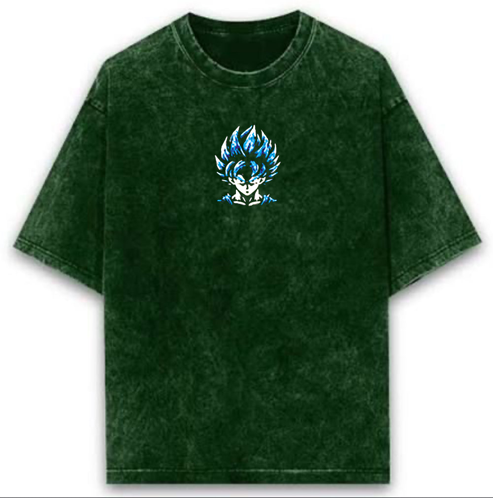 Green Acid Wash Goku Tshirt