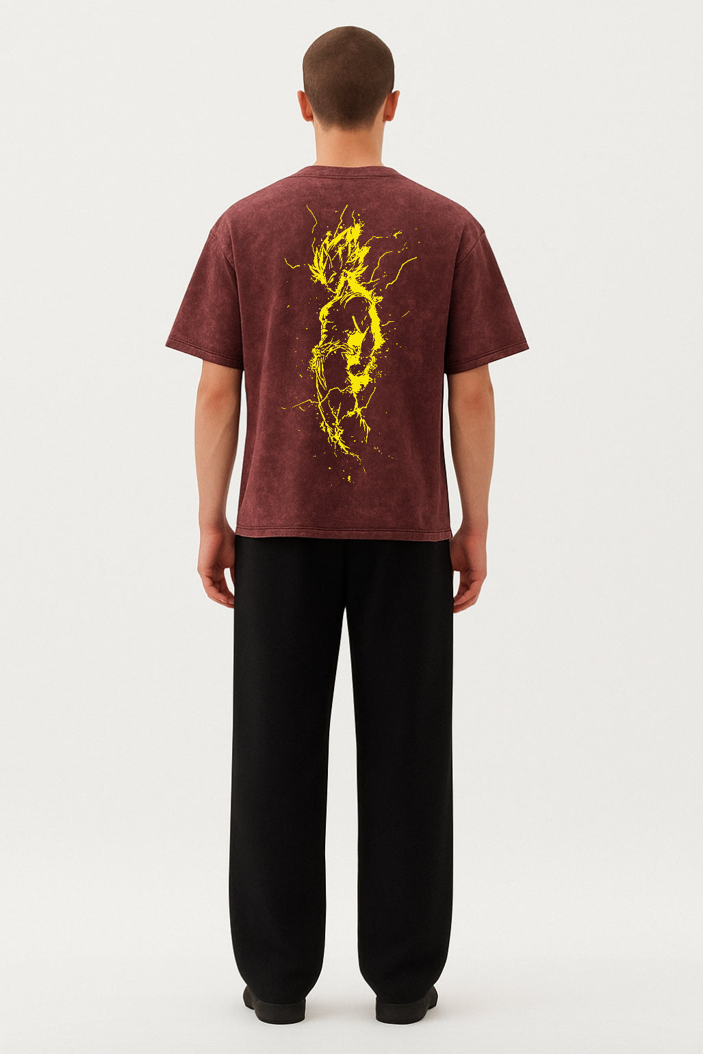 Ultra Instinct Maroon Acid Wash Tee