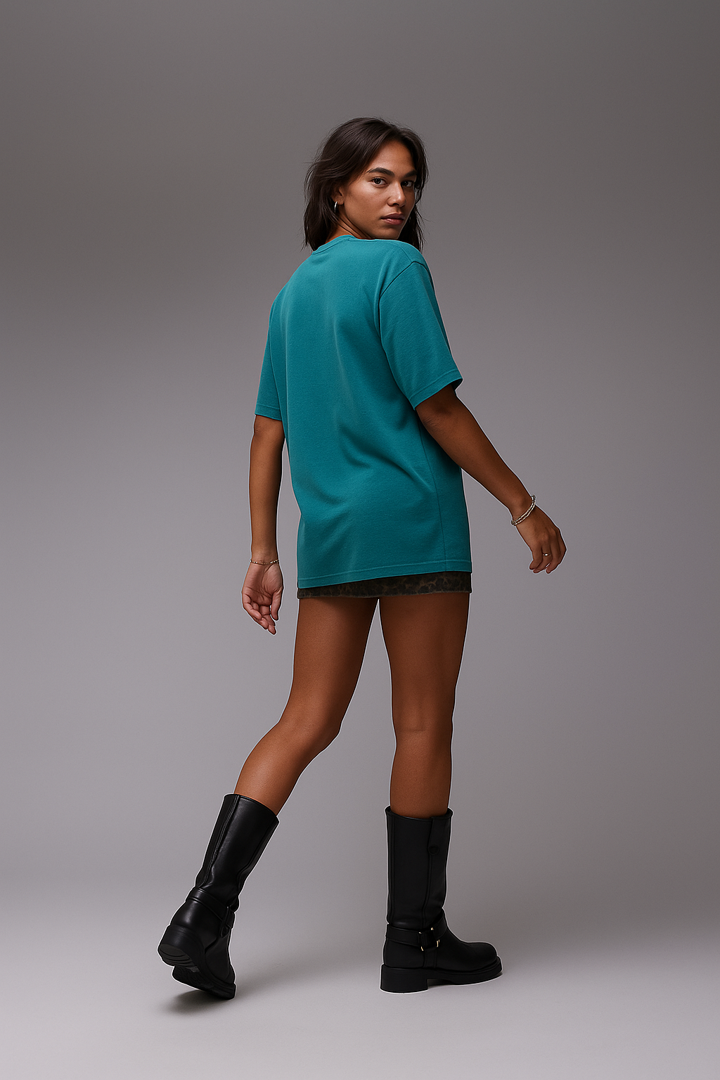 Essential Butterfly Flight Oversized Tee in Aqua Blue