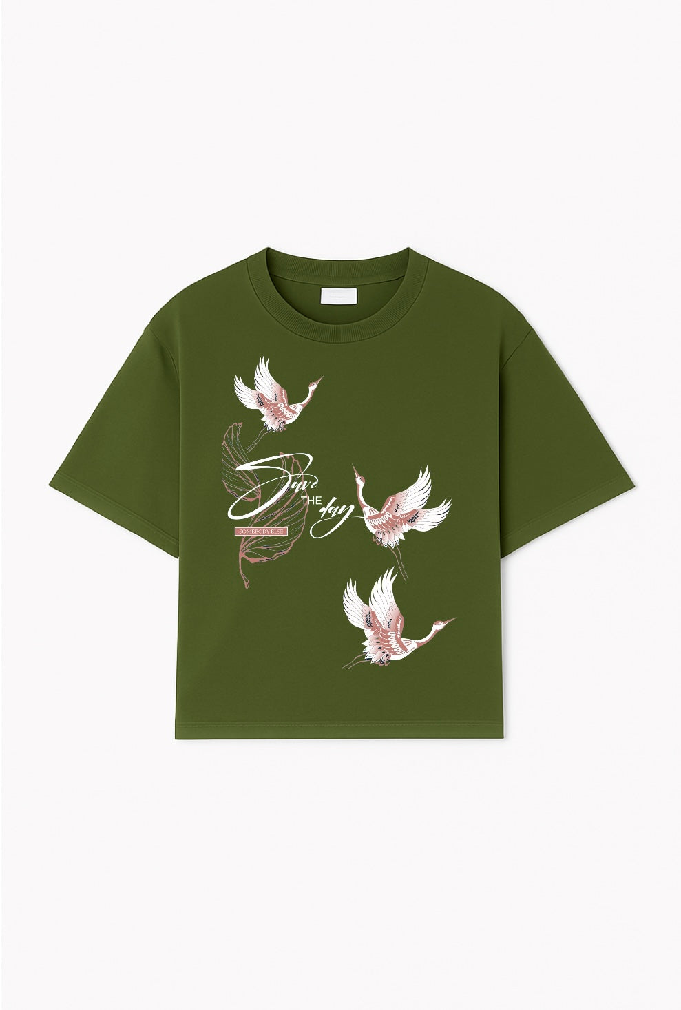Save The Day Olive Green Oversized T-shirt