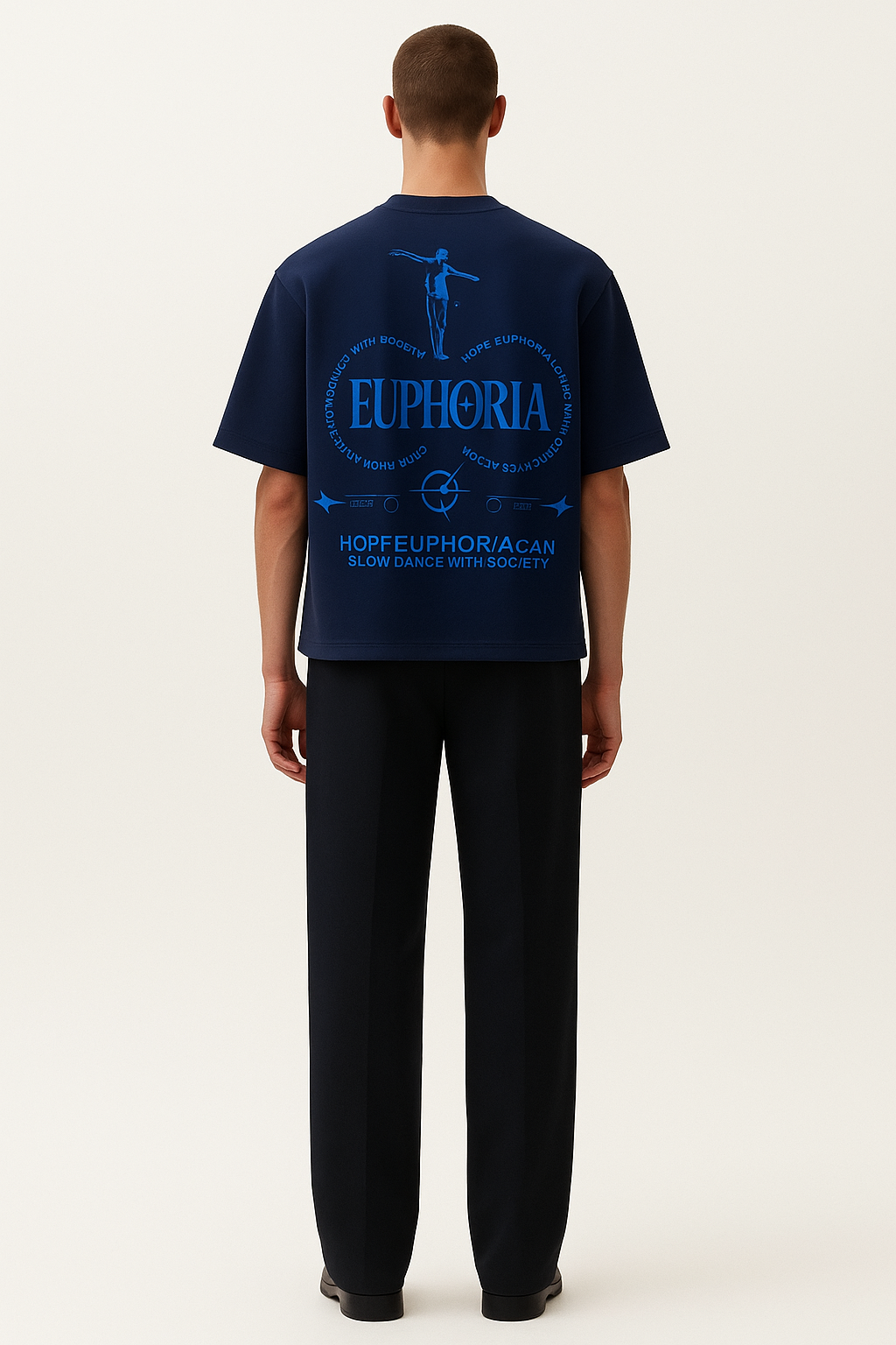 Euphoria Navy Blue Oversized Tee