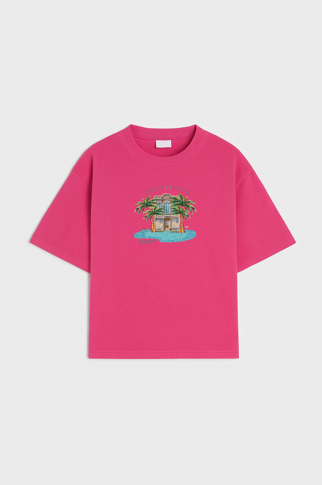 The Boxy Club Coastal Retreat Oversized Pink T-shirt
