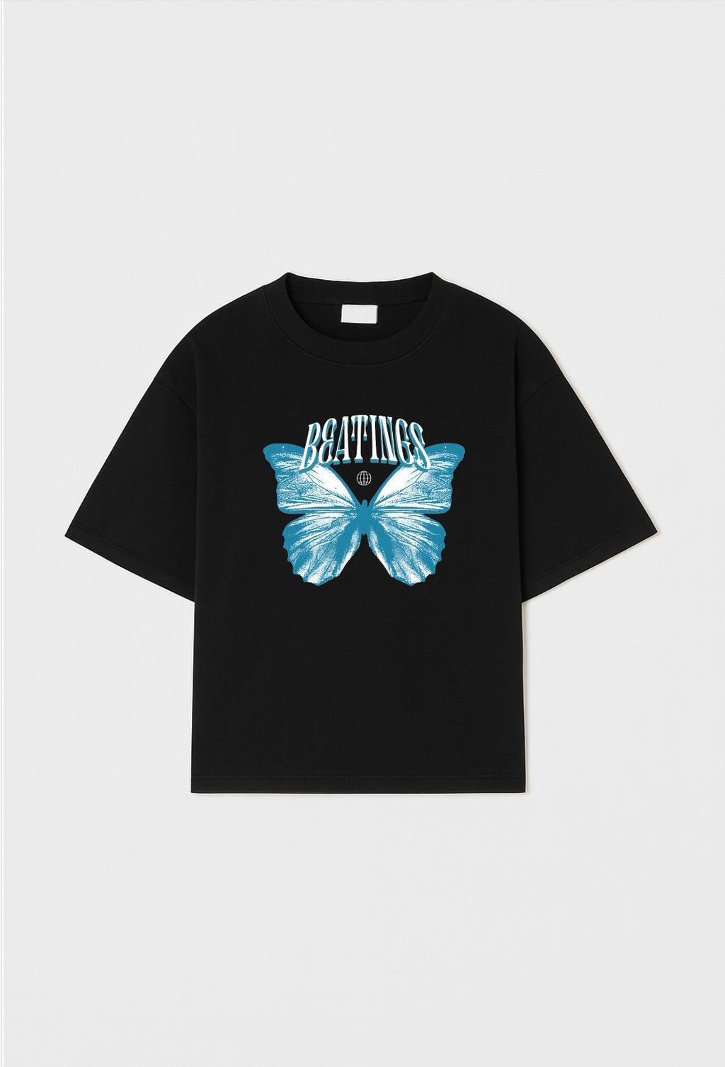 Cosmic Butterfly Beatings Oversized Tee in Black