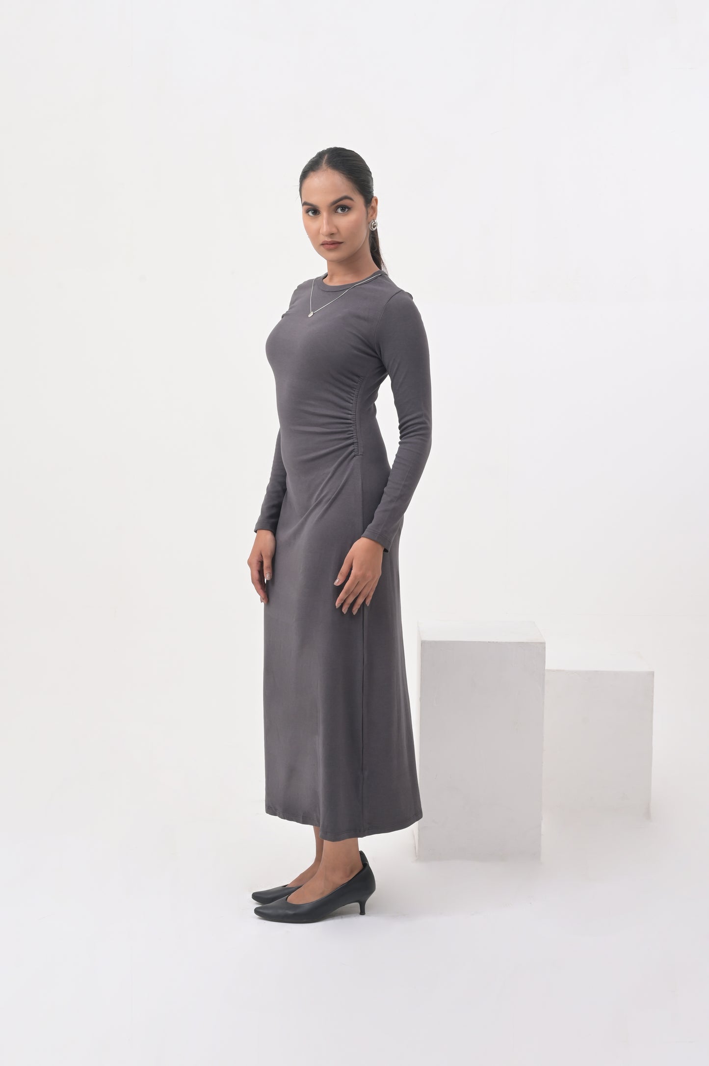 Long-Sleeve Bodycon Midi Dress