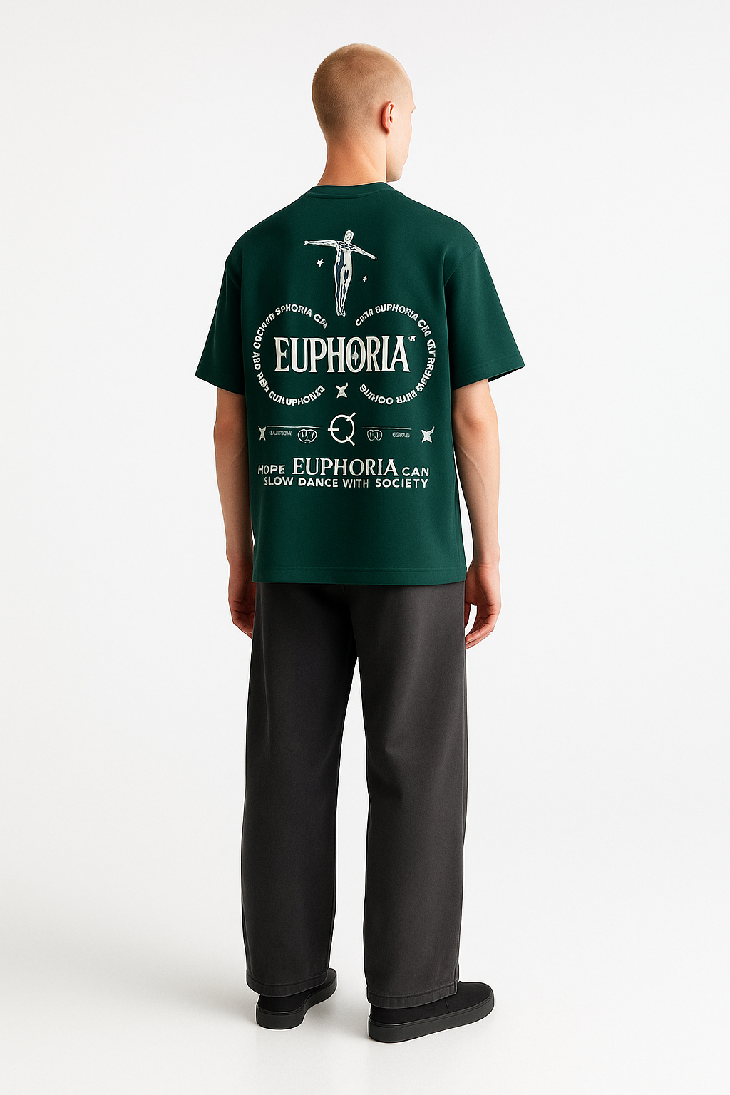 Euphoria Forest Green Oversized Tee