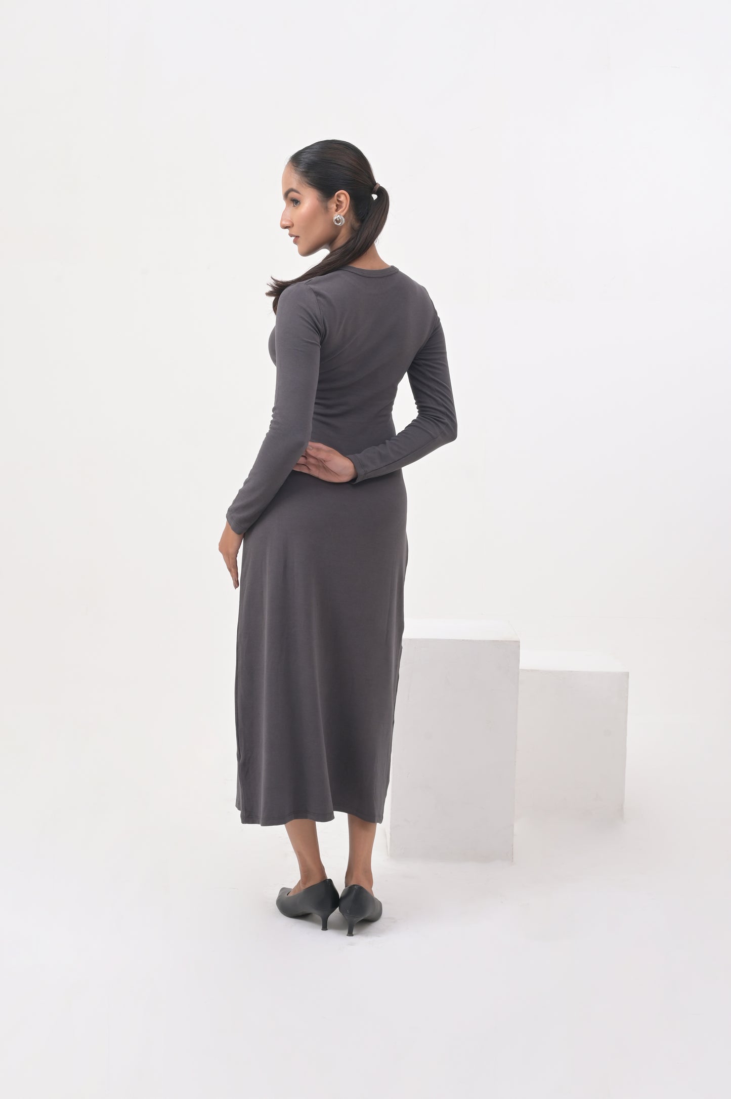 Long-Sleeve Bodycon Midi Dress