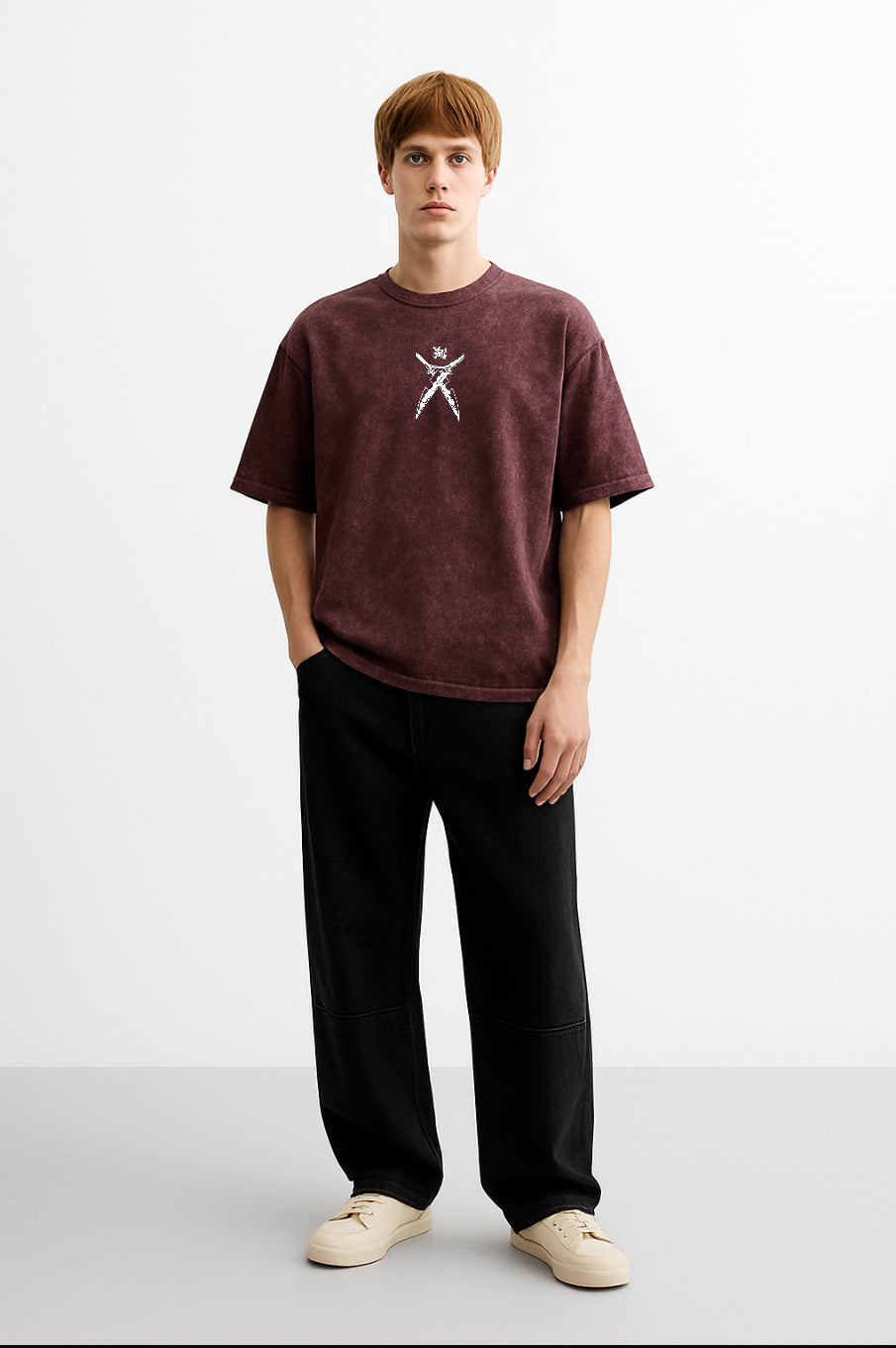 Maroon Acid Wash Goku Tshirt