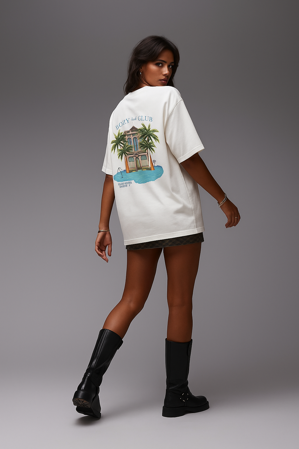 The Boxy Club Coastal Retreat Oversized White T-shirt