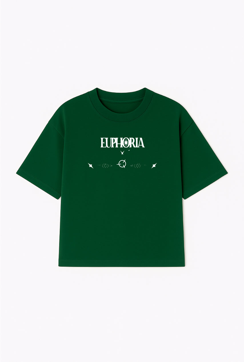 Euphoria Forest Green Oversized Tee