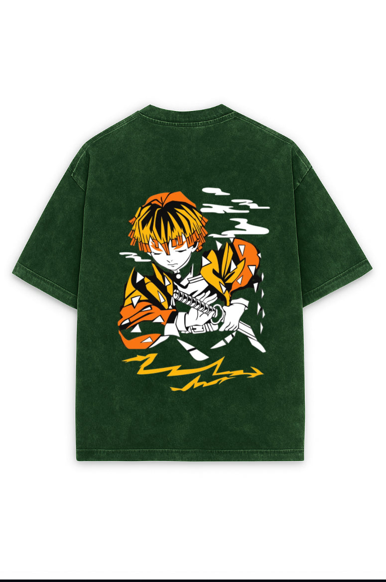 Thunder Breathing Acid Wash Tee