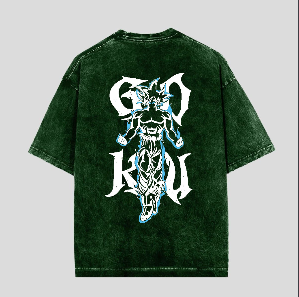Green Acid Wash Goku Tshirt