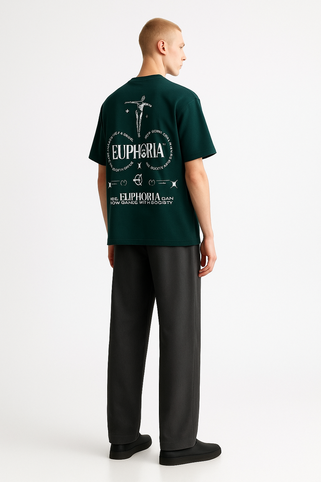Euphoria Forest Green Oversized Tee