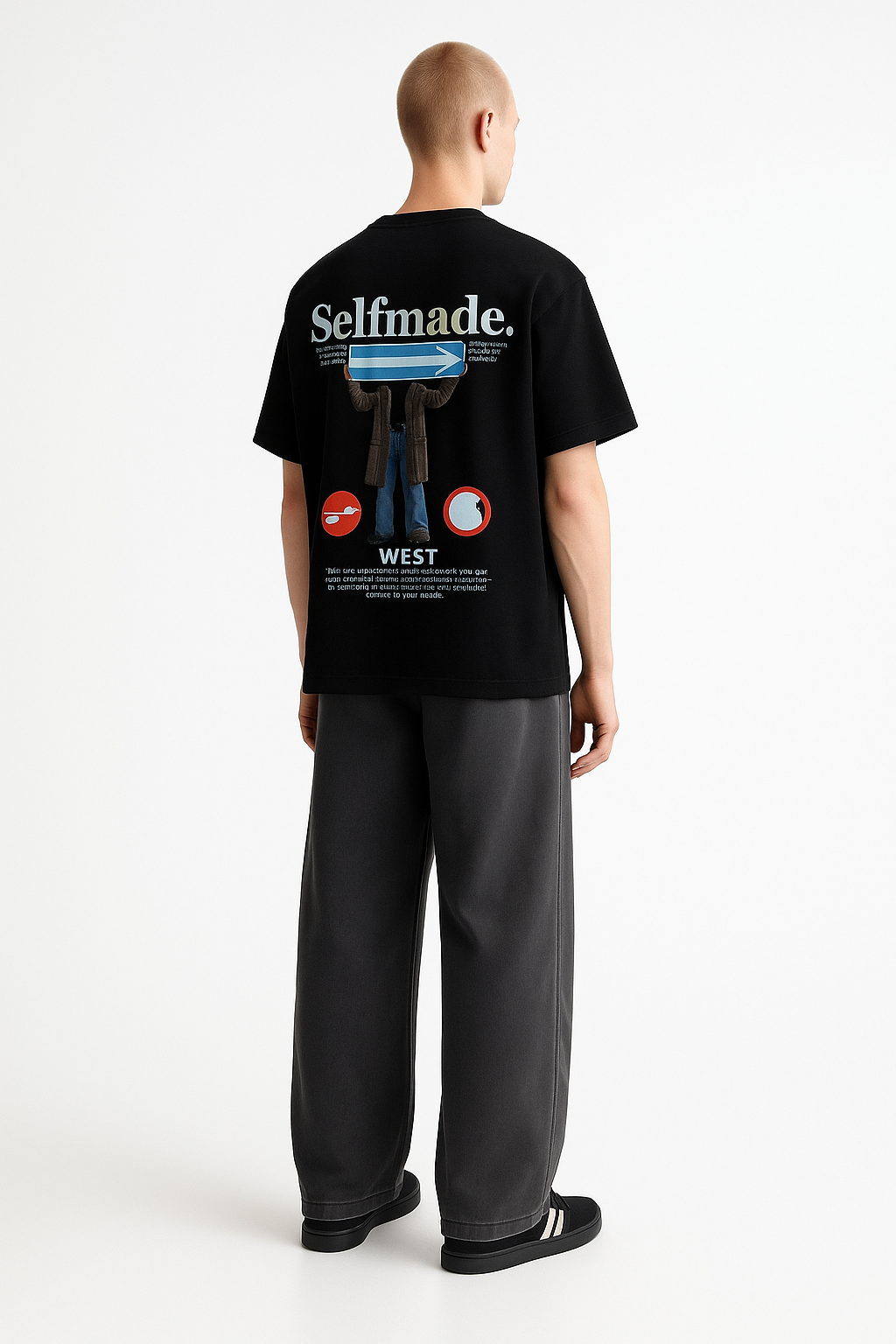 Selfmade Route Oversized Drop Shoulder Tee
