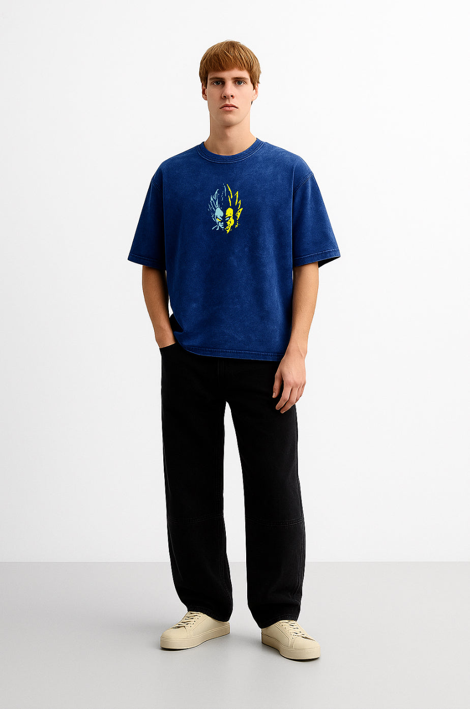 Ultra Instinct Blue Acid Wash Tee