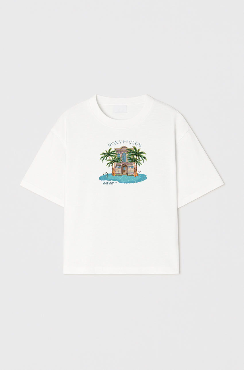 The Boxy Club Coastal Retreat Oversized White T-shirt