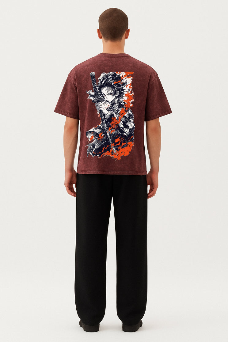 Blazing Blade Acid Wash Tee