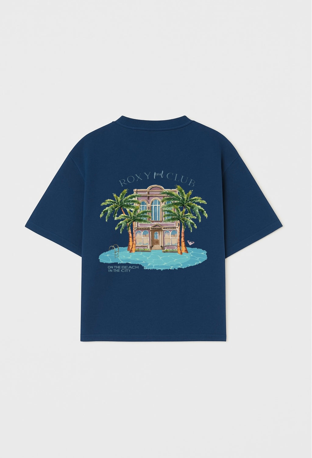 The Boxy Club Coastal Retreat Oversized Navy Blue T-shirt