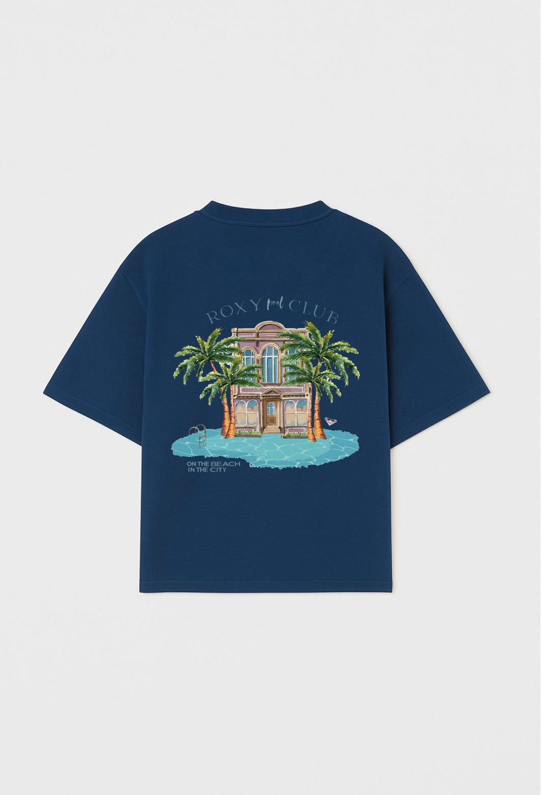 The Boxy Club Coastal Retreat Oversized Navy Blue T-shirt