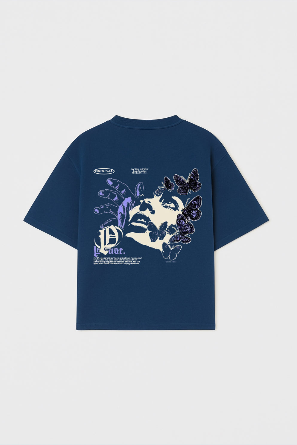 Noir Bloom Oversized Drop Shoulder Tee