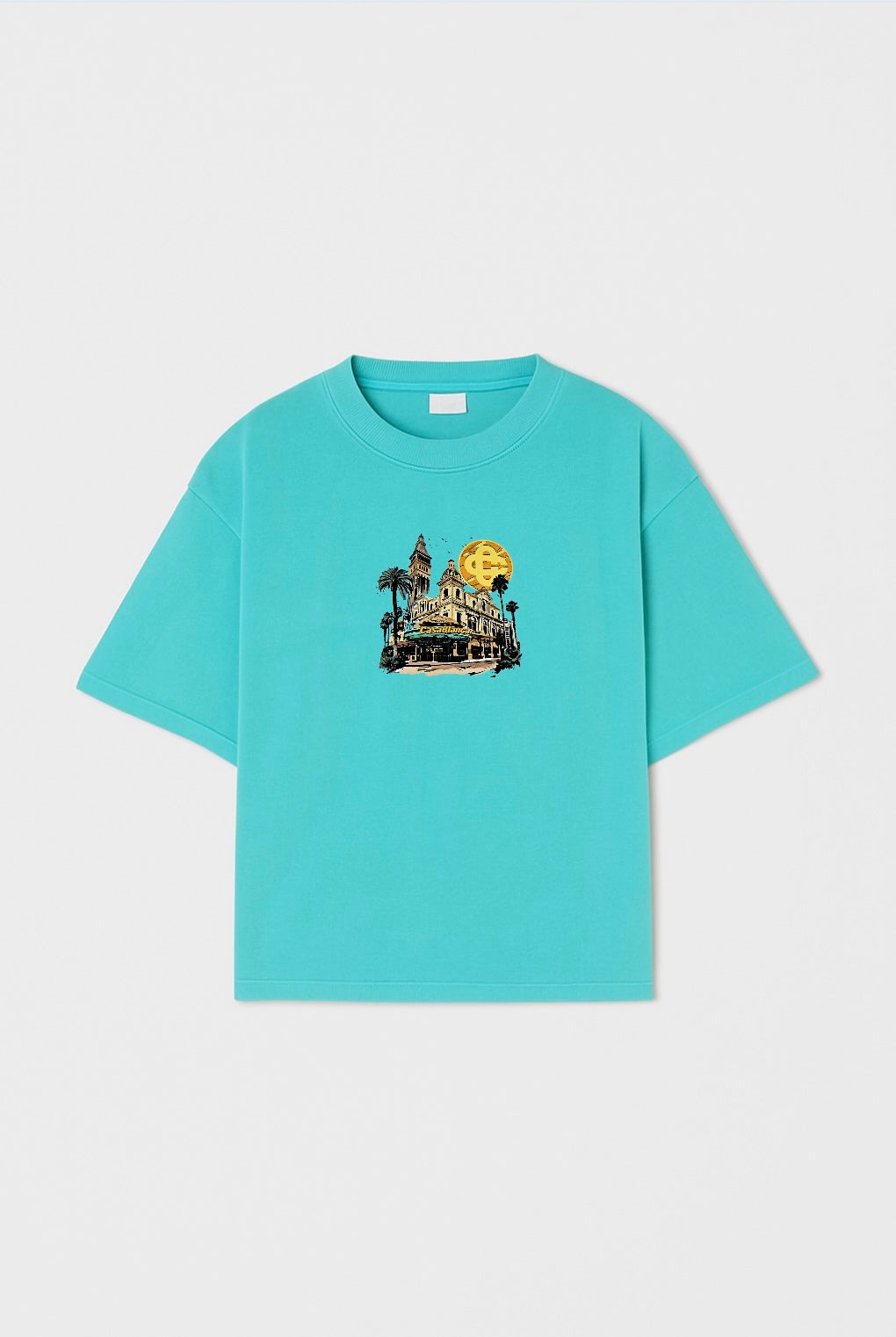 Casablanca Nights Oversized Aqua Blue T-shirt