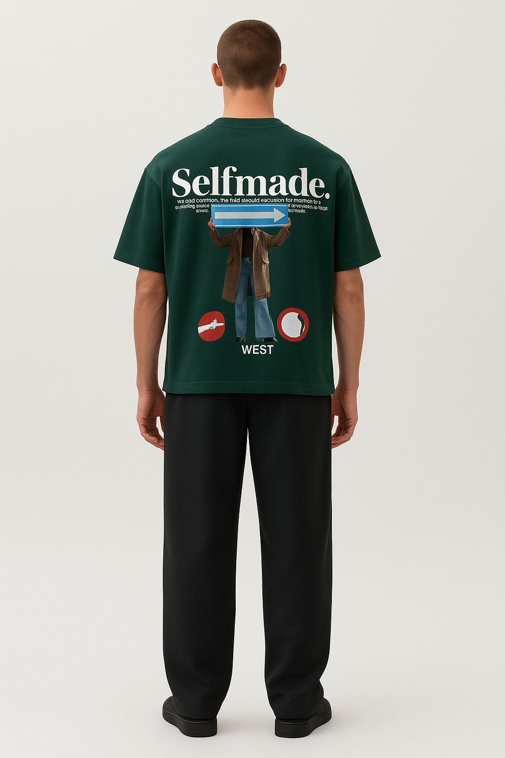 Selfmade Route Oversized Drop Shoulder Tee