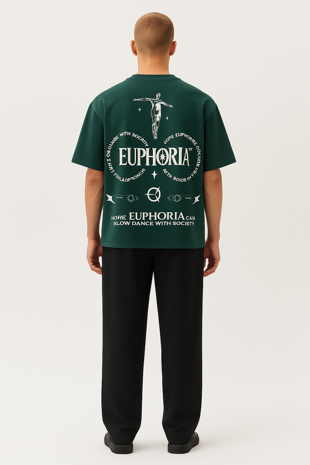 Euphoria Forest Green Oversized Tee