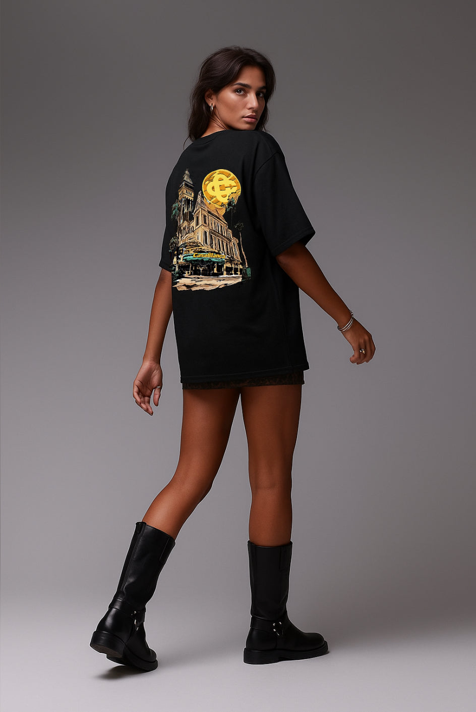 Casablanca Nights Oversized Black T-shirt