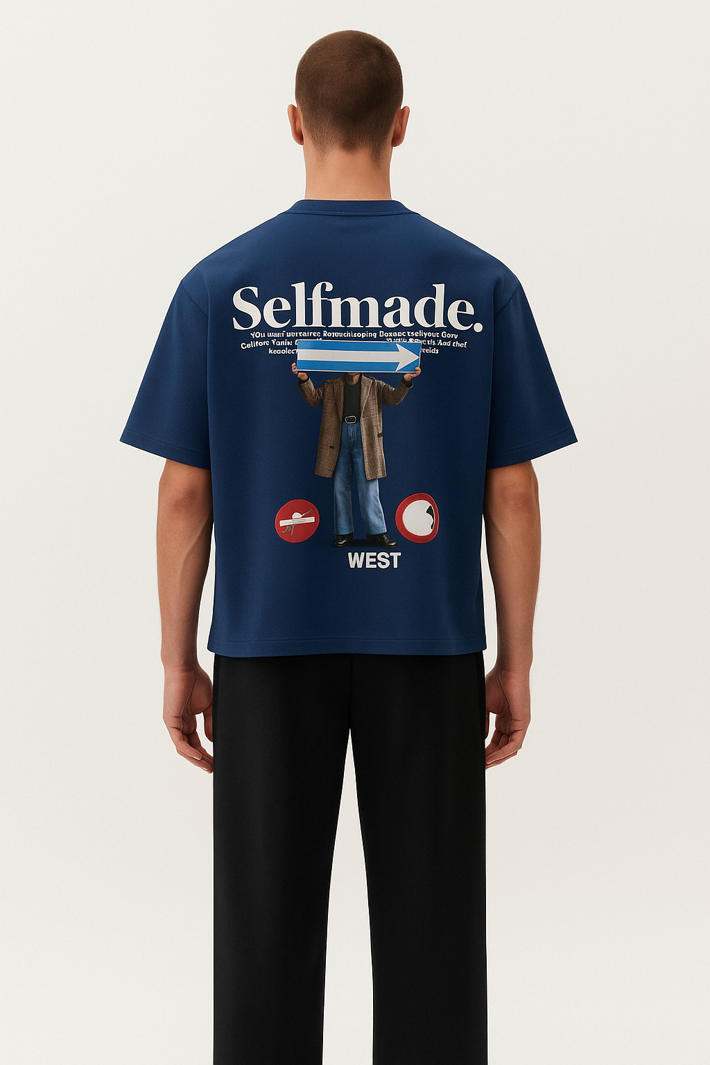 Selfmade Route Oversized Drop Shoulder Tee