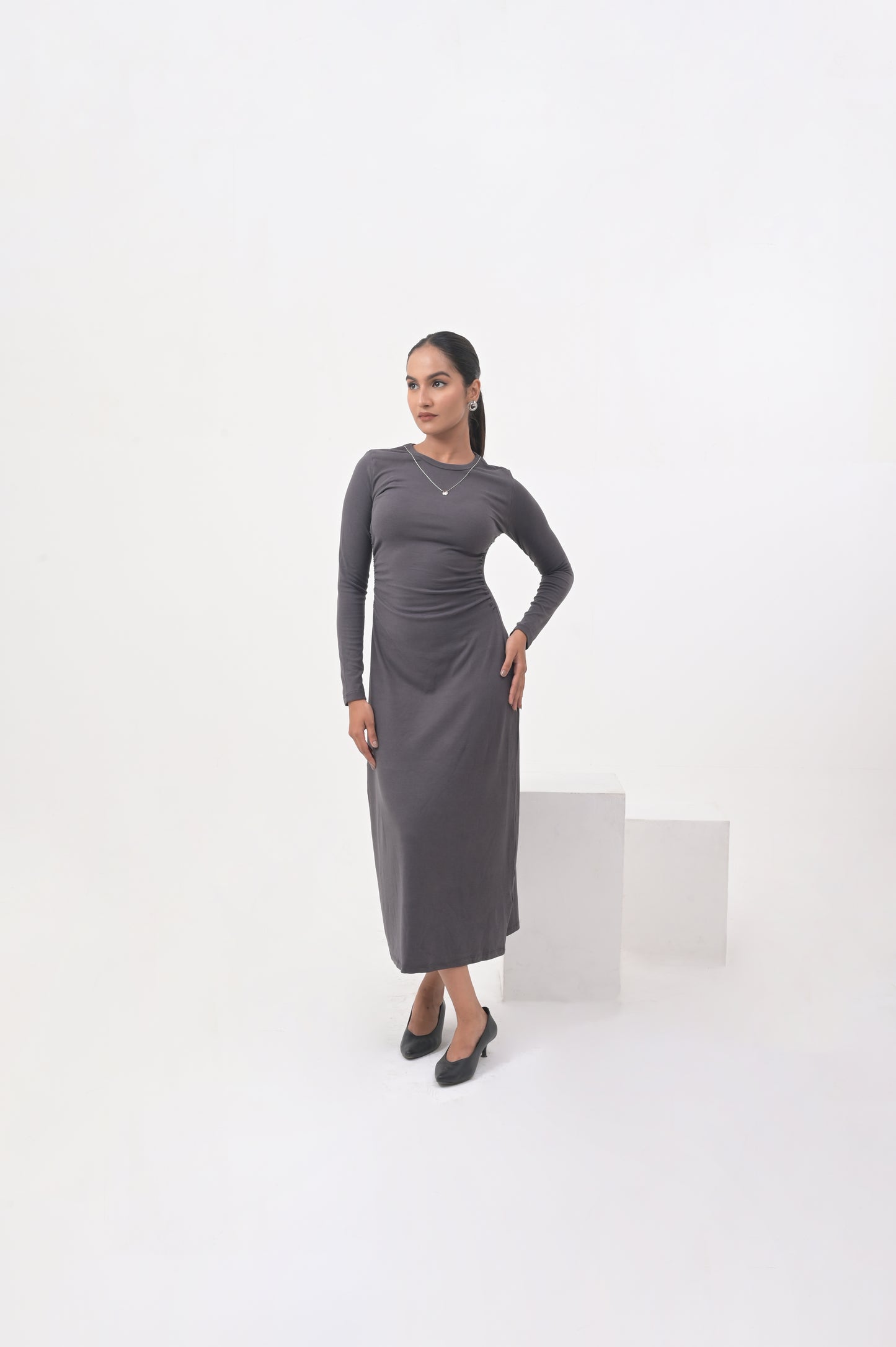 Long-Sleeve Bodycon Midi Dress