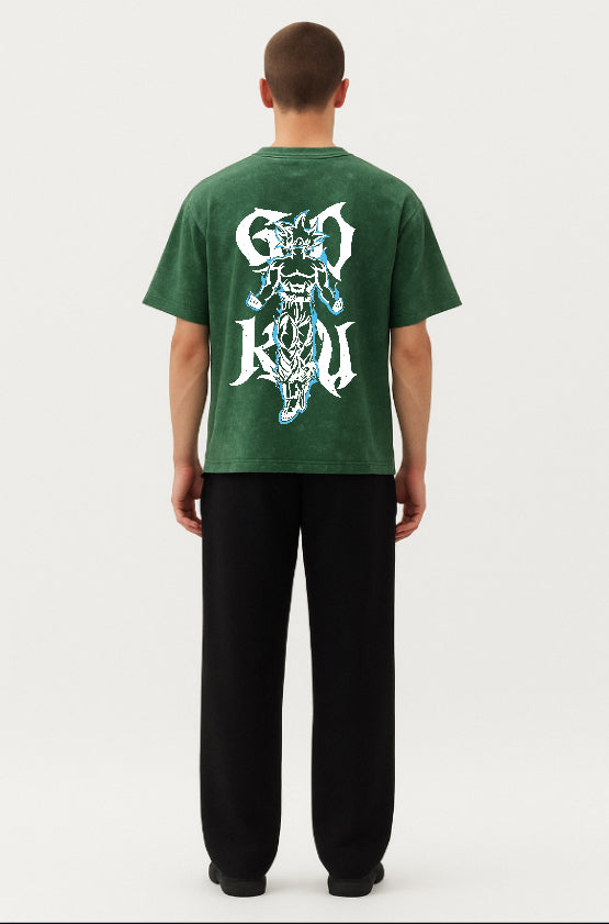 Green Acid Wash Goku Tshirt