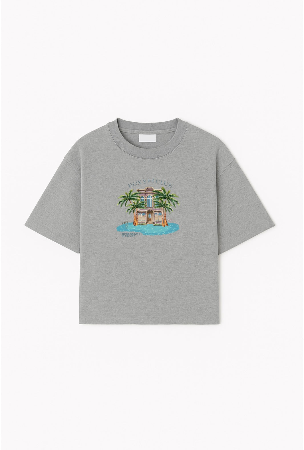 The Boxy Club Coastal Retreat Oversized Steel Grey T-shirt