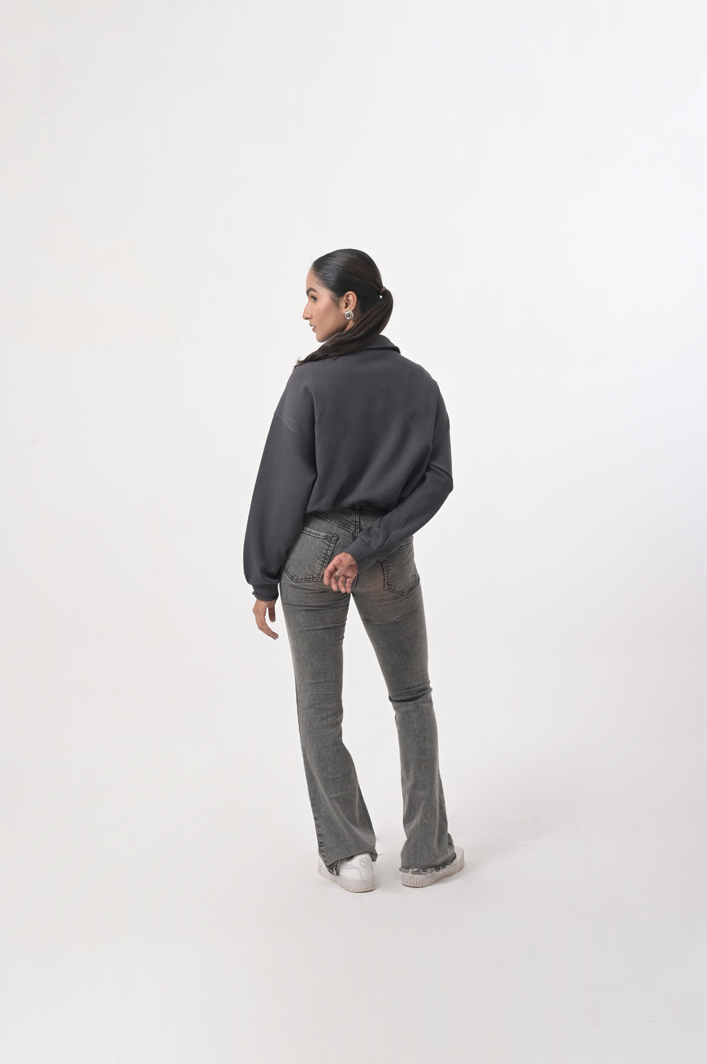 Zip-Up Charcoal Sweatshirt