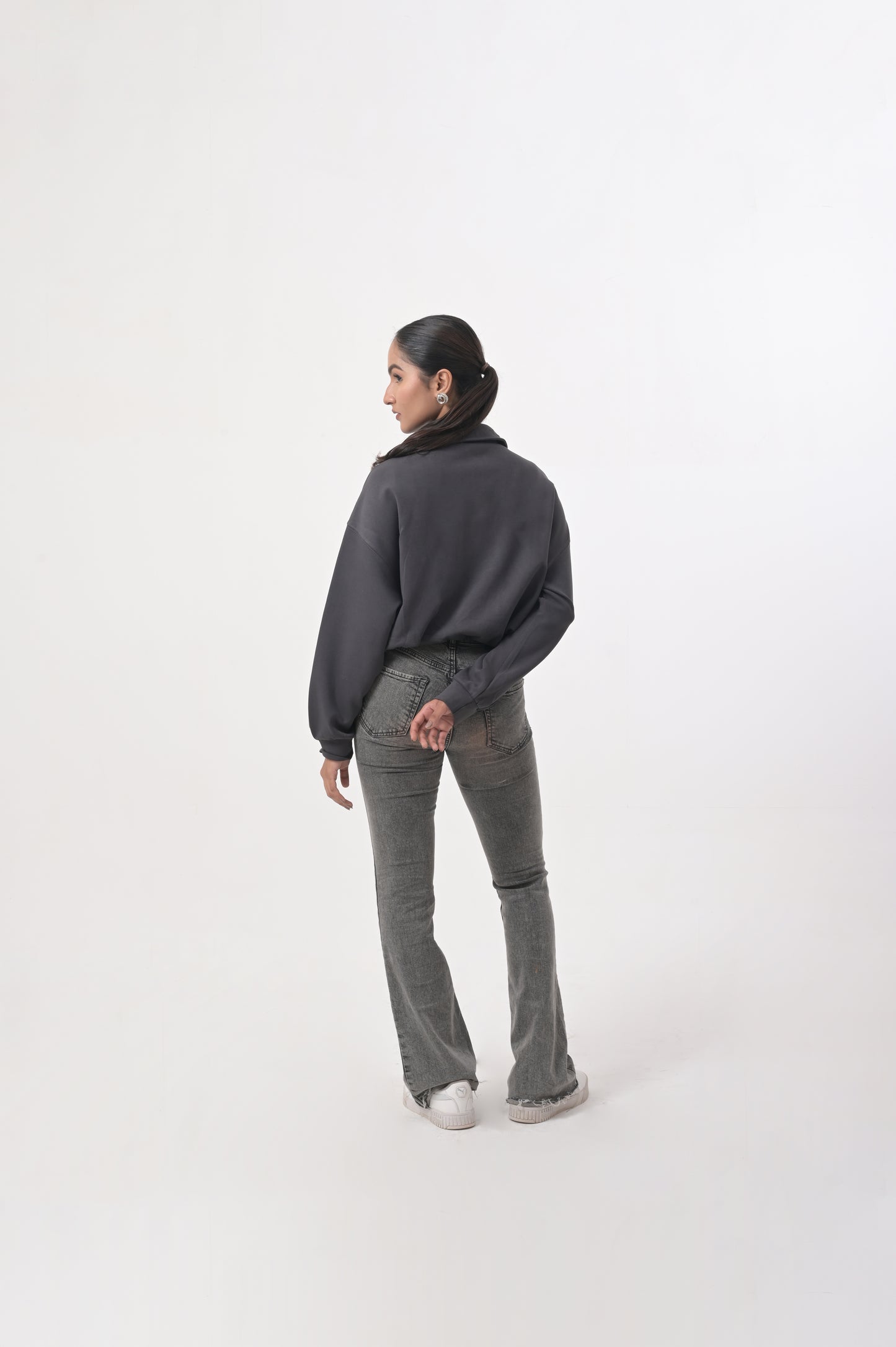 Zip-Up Charcoal Sweatshirt