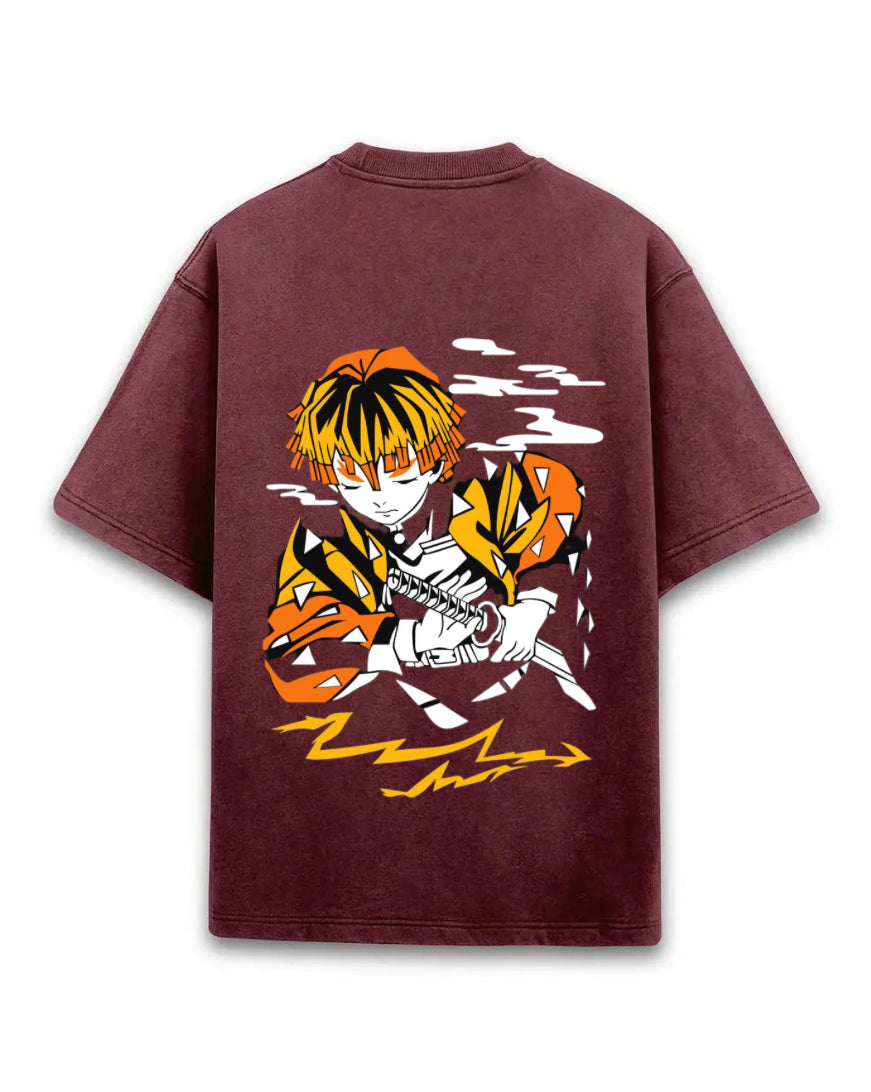 Thunder Breathing Acid Wash Tee