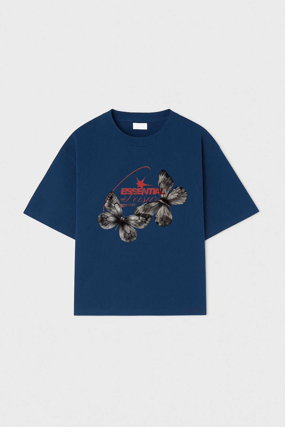 Essentials of Leisure Oversized Tee – Navy Blue