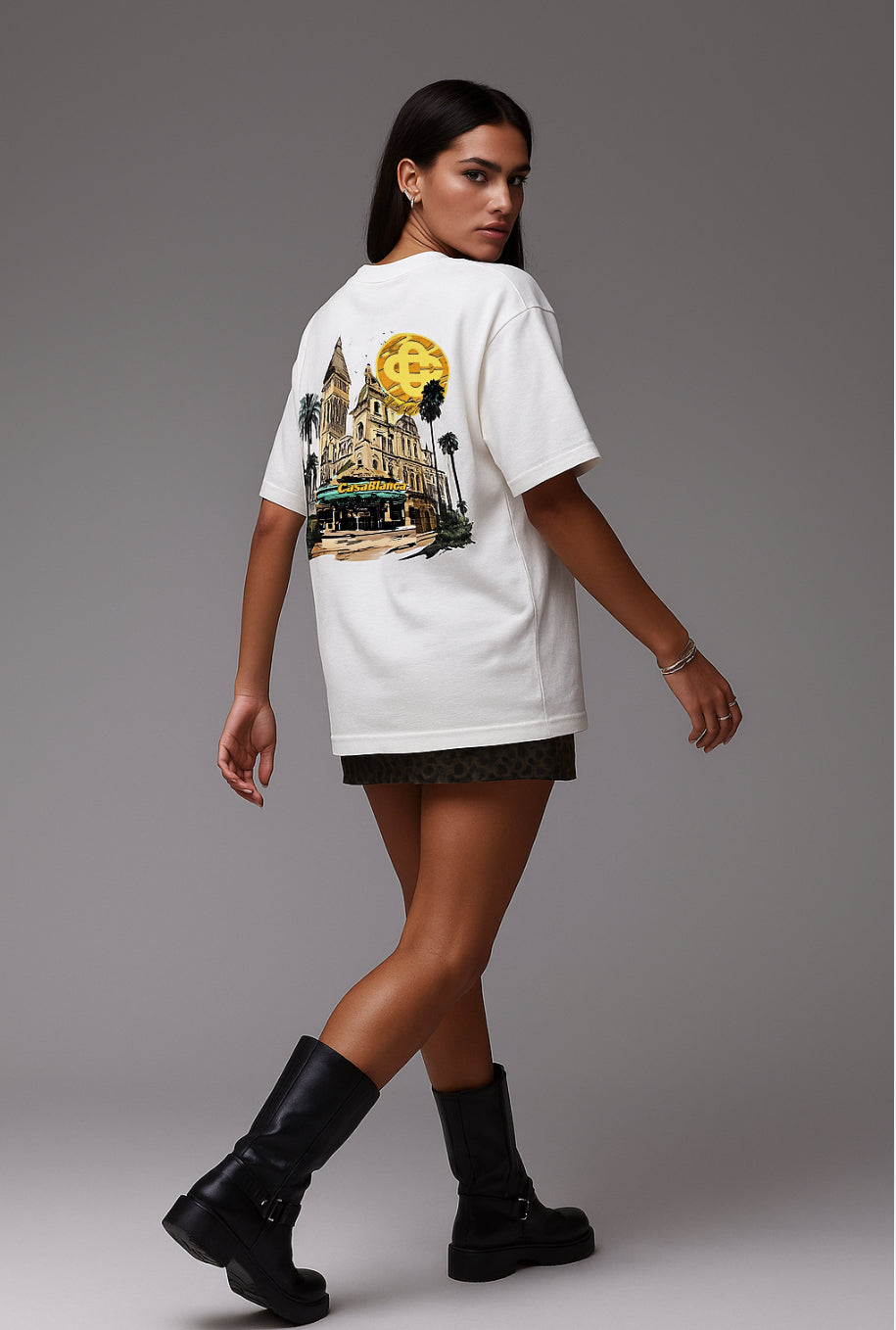 Casablanca Nights Oversized White T-shirt
