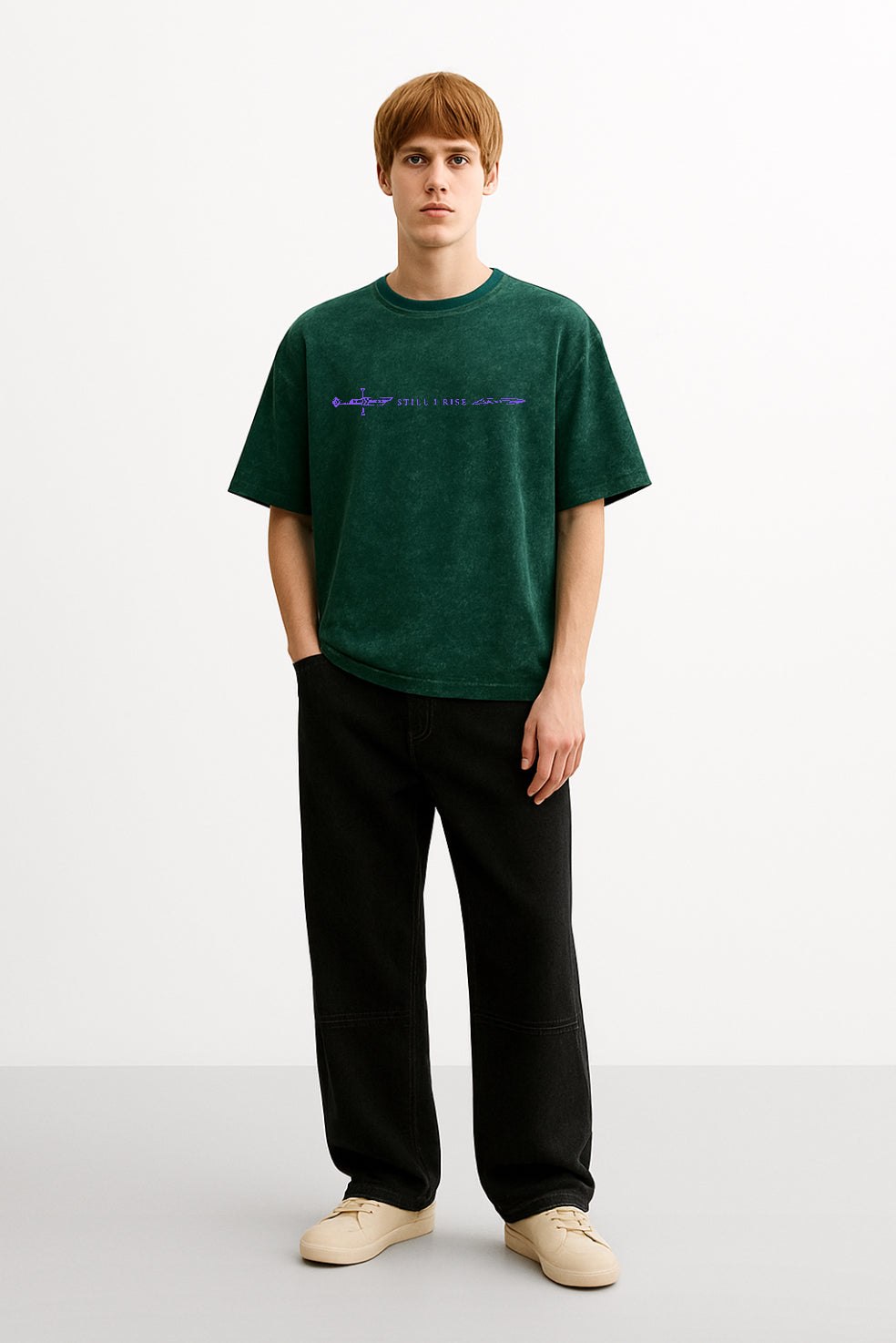 Green Acid Wash “STILL I RISE” tshirt