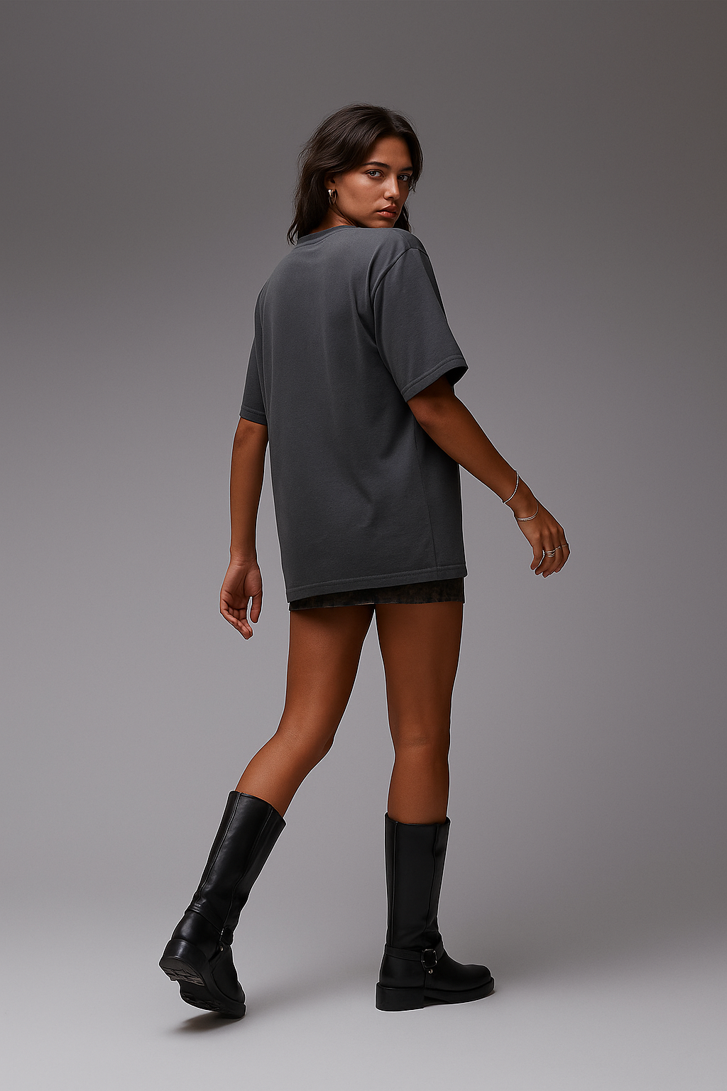 Essential Butterfly Flight Oversized Tee in Grey