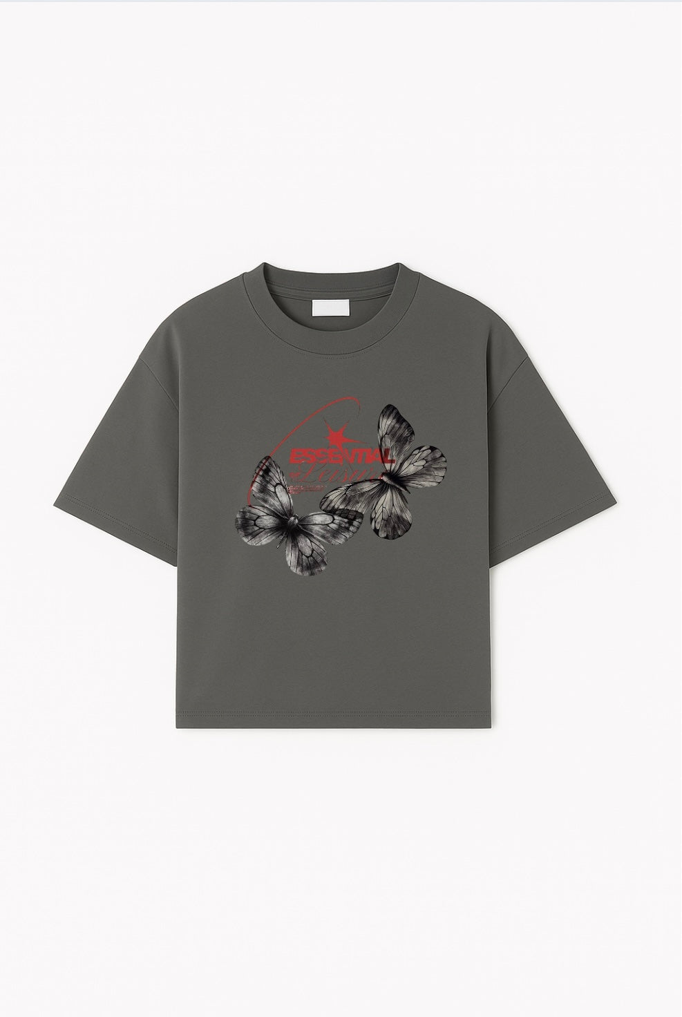 Essential Butterfly Flight Oversized Tee in Grey