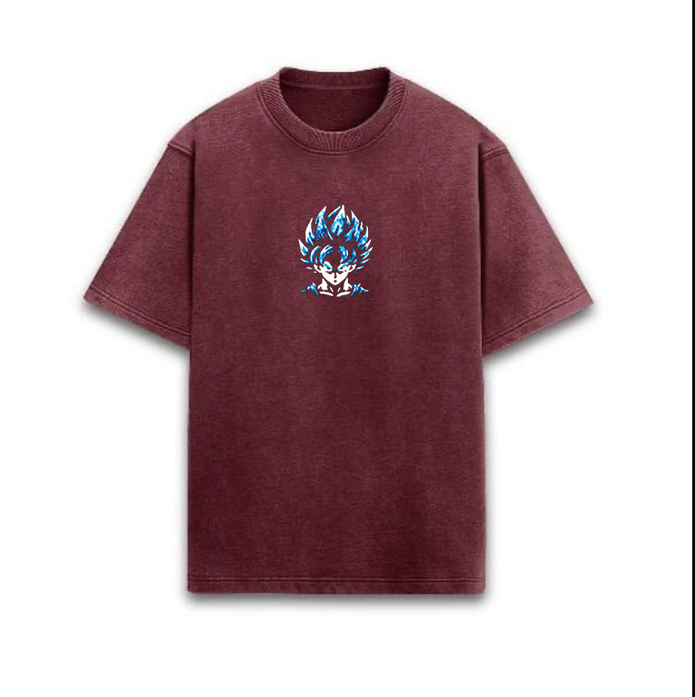Maroon Acid Wash Goku Tshirt