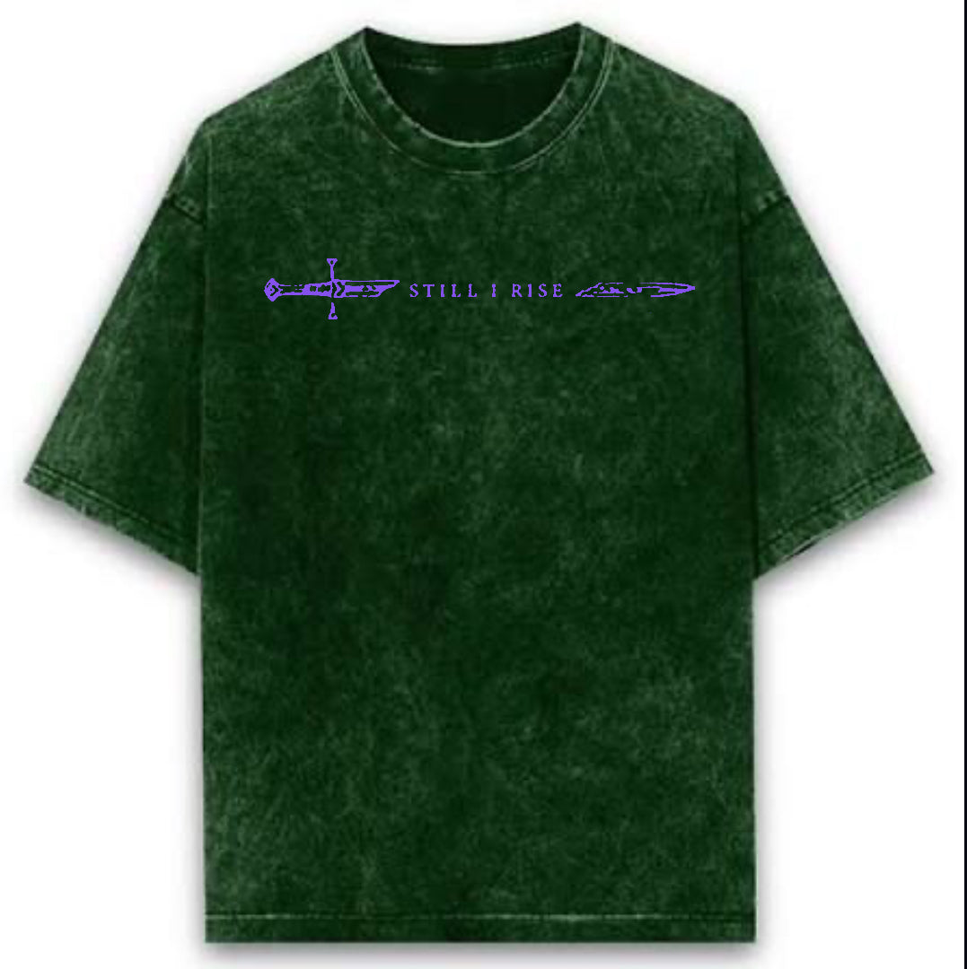 Green Acid Wash “STILL I RISE” tshirt