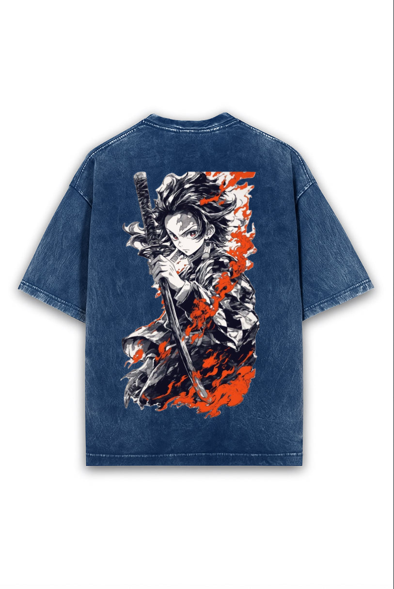 Blazing Blade Acid Wash Tee