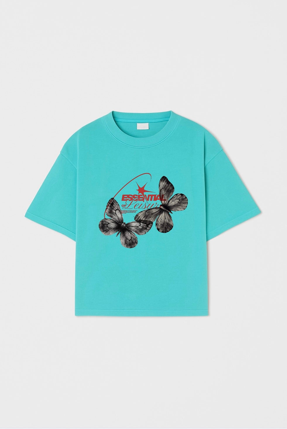 Essentials of Leisure Oversized Tee – Aqua Blue