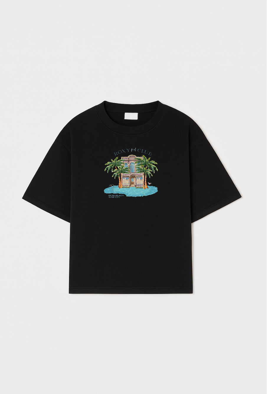 The Boxy Club Coastal Retreat Oversized Black T-shirt