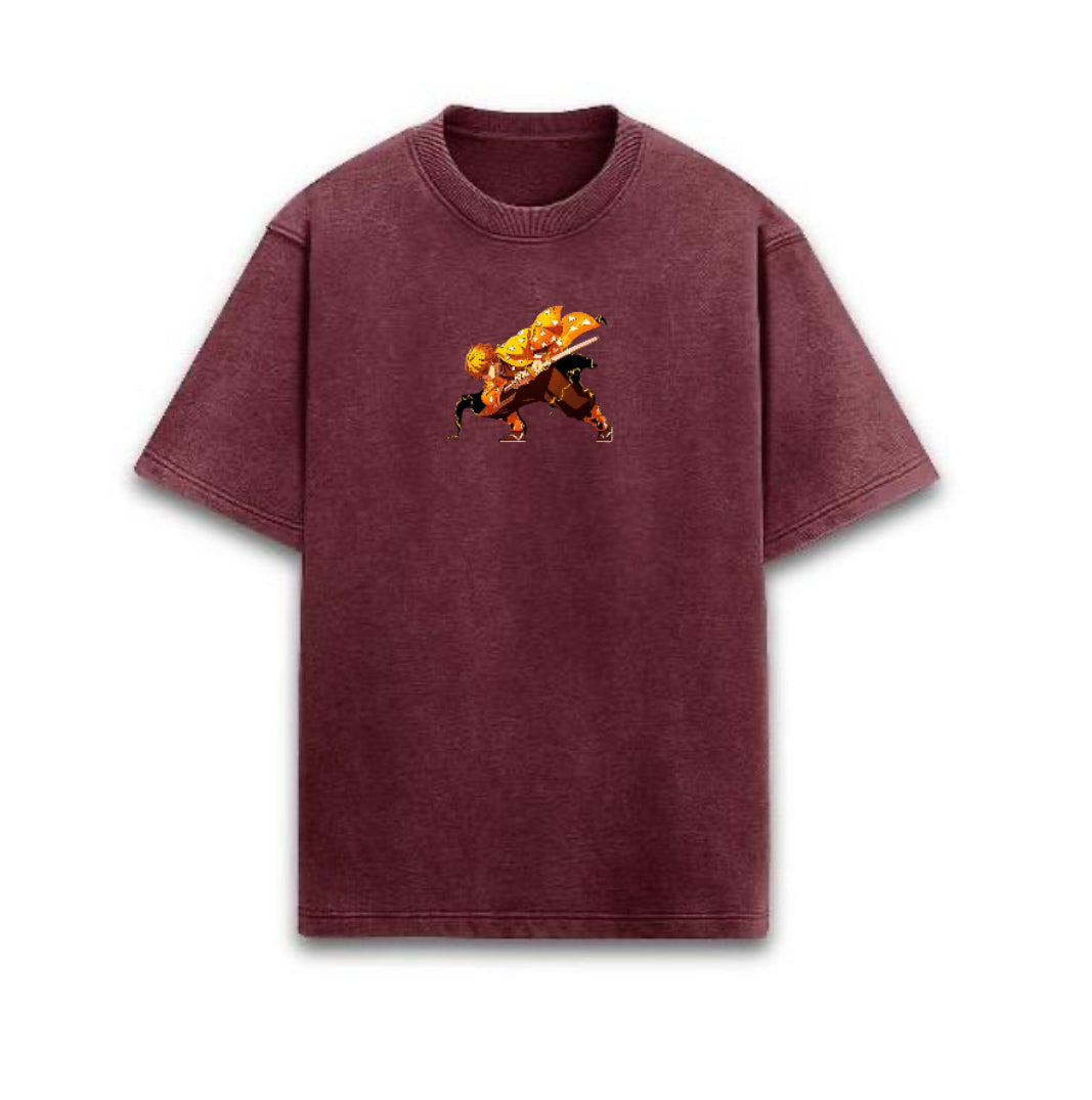 Thunder Breathing Acid Wash Tee